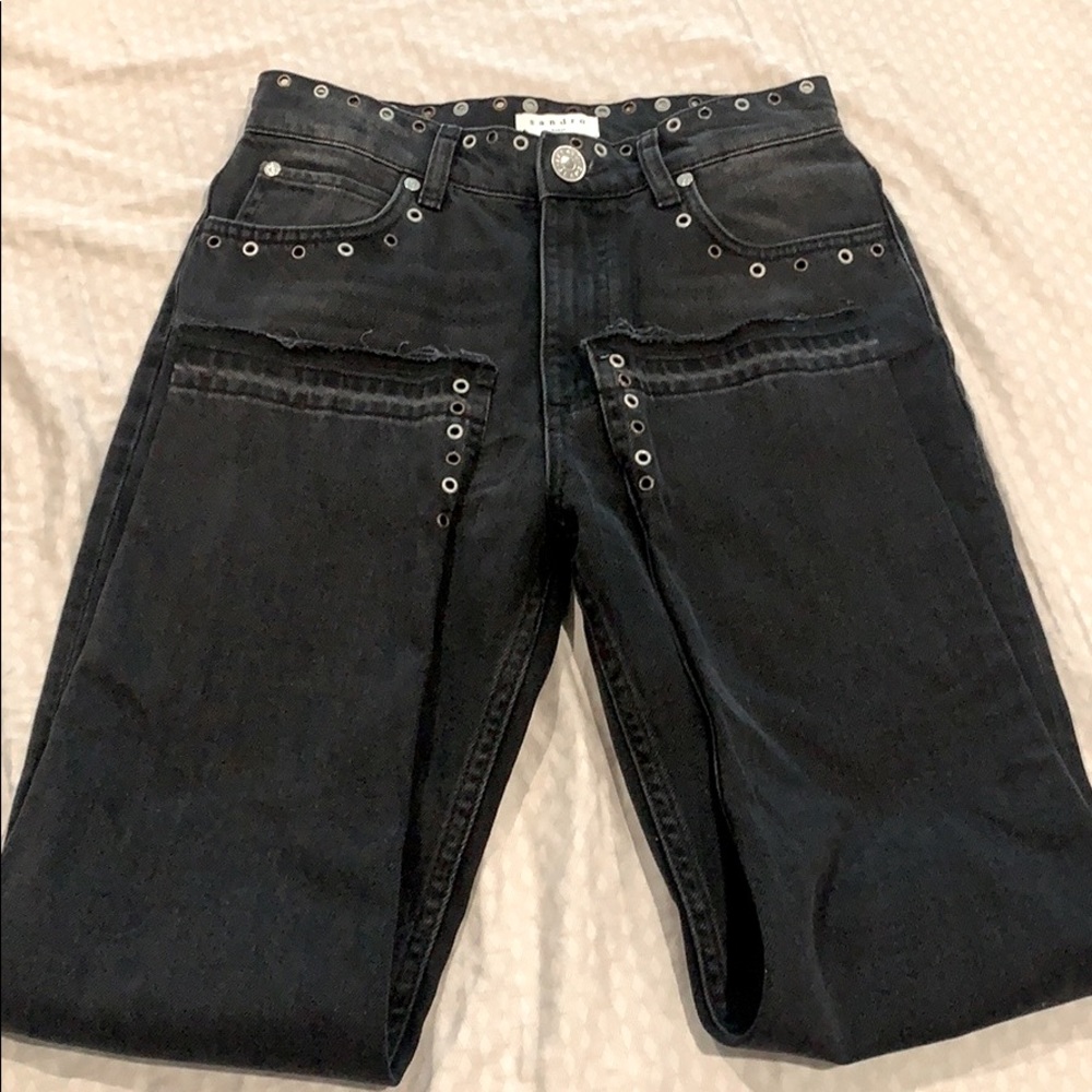 Black Sandro High wasted jeans